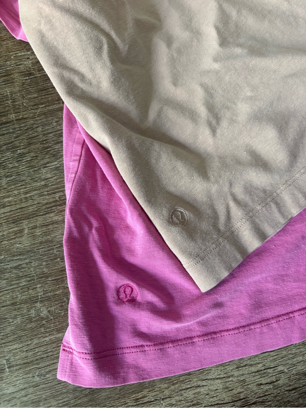 Lululemon Cotton Short Sleeve Tees - Pink & Tan - Picture 3 of 3